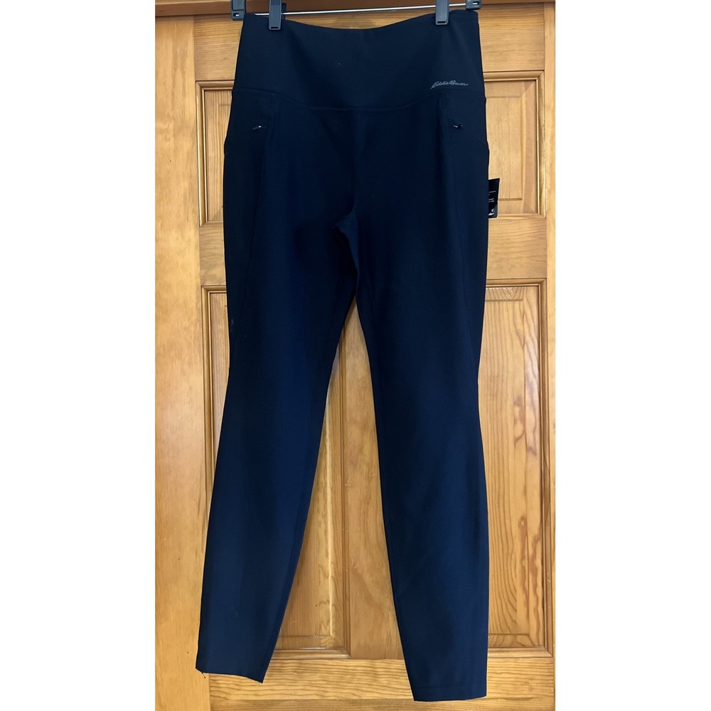 Eddie Bauer Trail Tight Women's Black Leggings Zipper Pockets Sz Medium